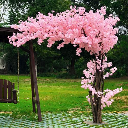 Qiang Simulierter Kirschblütenbaum Künstlicher Baum Fensterdekoration Für Innenbereich Eines Einkaufszentrums Wunschbaum,Künstliche Kirschblütenpflanzensimulation,Extended-1.8m*1.5m von Qiang