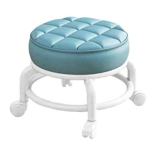 Qianly 360 ° rotierende niedrige Rollensitzhocker Lazy Housework Stuhl Schwenkstuhl für Wohnzimmer, Blau von Qianly