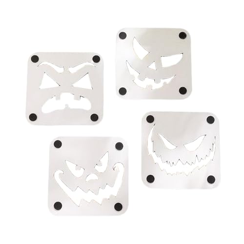 Qianly 4 Stück Holzuntersetzer Halloween Deko Kaffeebecher Untersetzer Tischschutz für Festliche Atmosphäre zu Hause Im Büro, Weiß Qianly 4 Stück Holzuntersetzer Halloween Deko Kaffeebecher Untersetzer Tischschutz für Festliche Atmosphäre zu Hause Im Büro, Weiß von Qianly