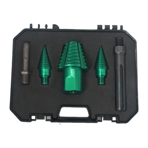 Qianly 5-teiliges Holz Bohrer set mit Anzündholz Brennholz Und Kegelbohrer aus Karbonstahl für die Einfache Holzspaltung für Familien, Runder Griff von Qianly