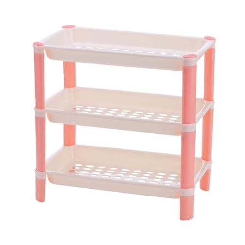 Qianly Arbeitsplatte Speicher Rack Desktop Organizer 3 Ebenen Mehr Verbrusses Stabiles Tabletop Display Regal für Hotel Badezimmer Wohnzimmer, Rosa Qianly Arbeitsplatte Speicher Rack Desktop Organizer 3 Ebenen Mehr Verbrusses Stabiles Tabletop Display Regal für Hotel Badezimmer Wohnzimmer, Rosa von Qianly