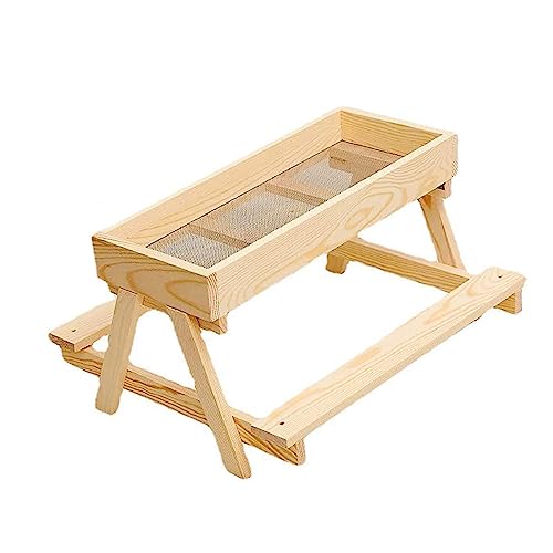 Qianly DIY Hühnchen Tisch Futterspender Set Aus Holz, Vielseitig, Langlebig, Praktisch, Metallmontage von Qianly