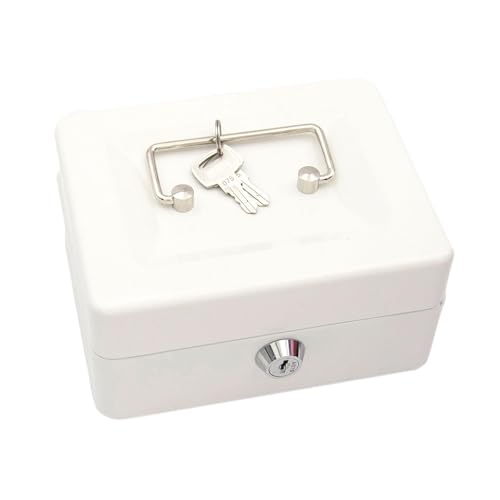 Qianly Geldkassette Ordnungsbox Dekobox Spardose Modern Gestalteter Organizer mit Verschluss für Karten Und Schmuck Als Geschenk Zur Einschulung, Weiß von Qianly