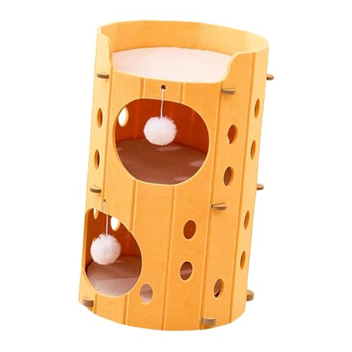 Qianly Indoor Katzenklettergerüst für Kätzchen Und Erwachsene Katzen mit Geschlossenem Raum, 2-lagig, Gelb Qianly Indoor Katzenklettergerüst für Kätzchen Und Erwachsene Katzen mit Geschlossenem Raum, 2-lagig, Gelb von Qianly