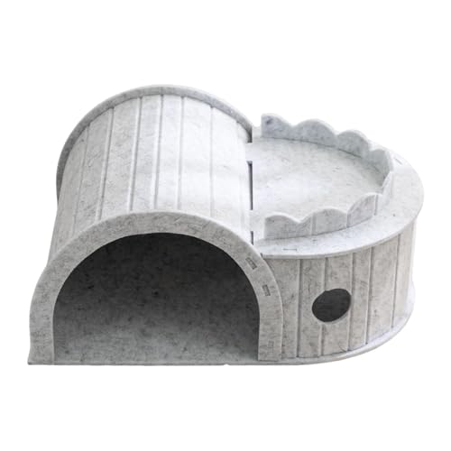 Qianly Katzenhaus Kratzbrett Katzentunnel Spielzeug Und Schlafplatz mit Robuster Konstruktion Aus Filz für Langlebigen für Den Innenbereich in Jede, Grau von Qianly
