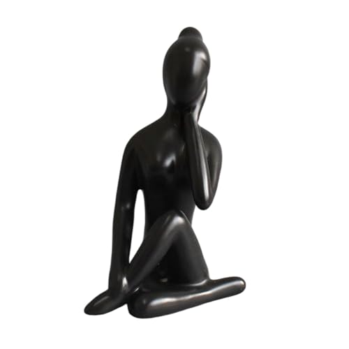 Qianly Kleine Figur Ornament Sitzende Skulptur Statue für Home Office Schrank, 6.5 cm X 5.5 cm X 10 von Qianly