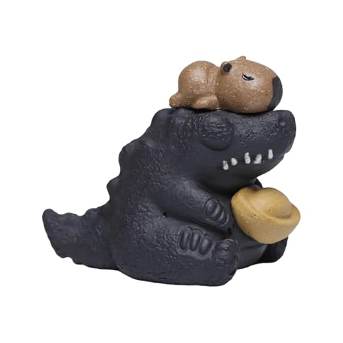Qianly Lila Ton Tee Haustier Krokodil Statue Tee Tablett Zubehör Dekorative für Teestube Hause von Qianly