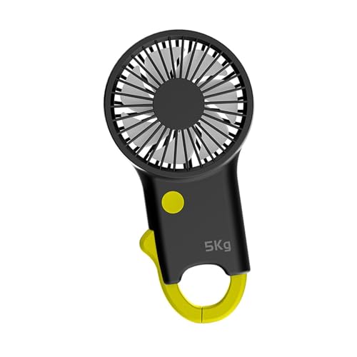 Qianly Mini Handventilator, Vielseitiges Design mit Griffverstärkerfunktion für Büro Und Camping, Gelb von Qianly