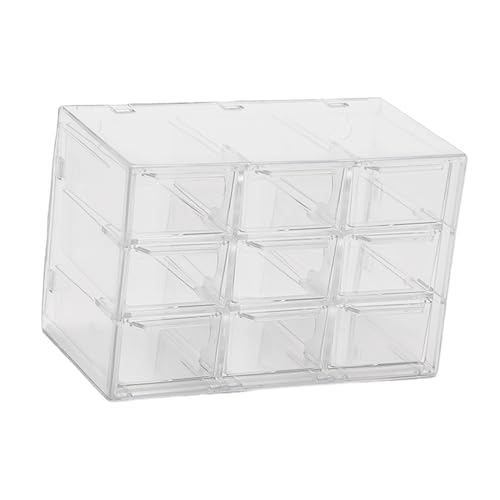 Qianly Mini Organizer mit Schubladen Box, Mini Drawer Organizer, Klein Transparenter Organizer, Schreibtisch Handwerk Storage Case Box, Perlen Organizer Box für Perlen Kopfschmuck, 9 Schubladen von Qianly