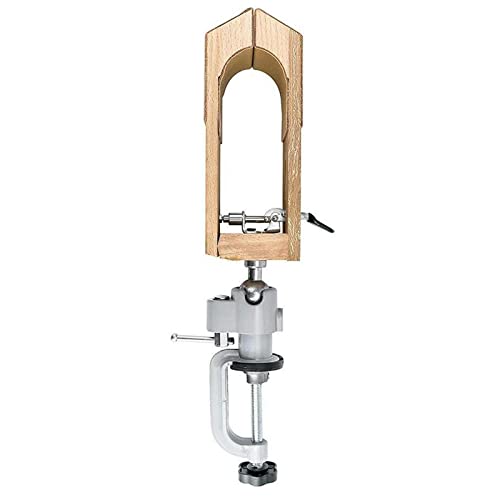 Qianly Nähkloben Lederklemme Nähpony Nähhalter Aus Robustem Buchenholz mit 360 Grad Drehung für Präzise Lederarbeiten für Handwerker Und DIY Projekte, mit PU-Leder von Qianly