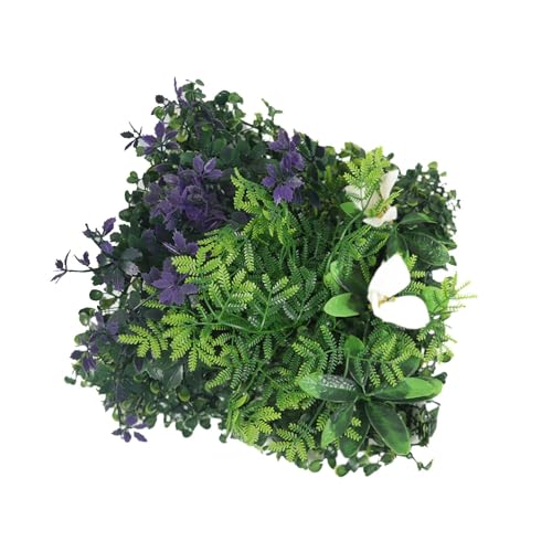 Qianly Pflanzenwand Künstliche Begrünung Wanddekor Grasteppich Zaunblende mit Einfach Verbindbarer Gitterstruktur für Die Dekoration von Holzzäunen Terrassen, Style B von Qianly
