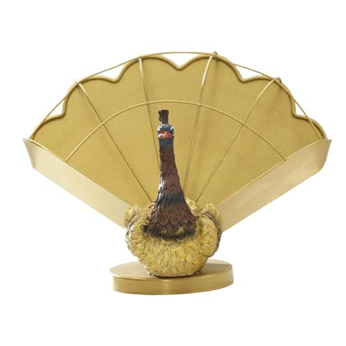 Qianly Pflanzgefäß Blumentopf Pflanzschale Behälter Blumenkübel Künstlerischer Topf in Pfauenform Aus Langlebigem Kunstharz Als Geschenk für Hochzeit Und Ei, Gold von Qianly