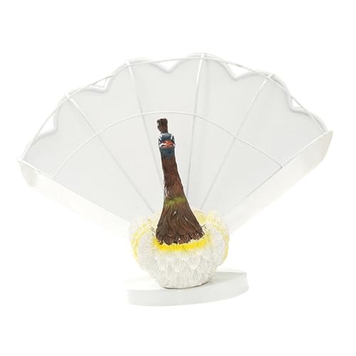 Qianly Pflanzgefäß Blumentopf Pflanzschale Behälter Blumenkübel Künstlerischer Topf in Pfauenform Aus Langlebigem Kunstharz Als Geschenk für Hochzeit Und Ei, Weiß von Qianly