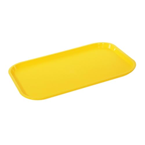Qianly Rechteckiges Tablett Zum Servieren in Der Cafeteria Und zu Hause, Gelb, 37.7 X 27.6 X 1.95 von Qianly