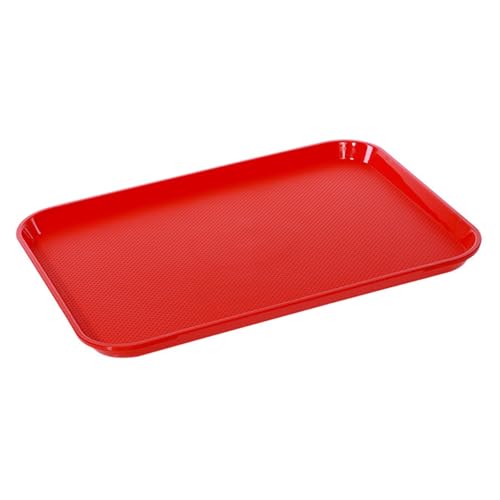 Qianly Rechteckiges Tablett Zum Servieren in Der Cafeteria Und zu Hause, Rot, 30.5 X 26.5 X 2.1 cm von Qianly