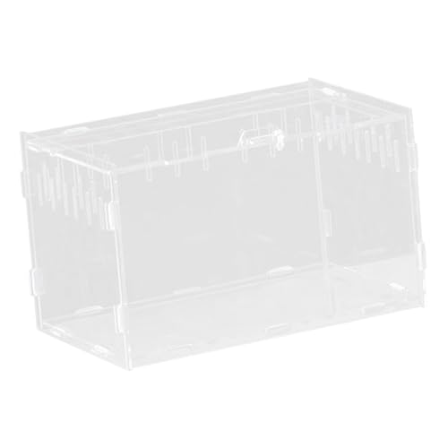Qianly Reptilien Zuchtbox Tierhabitat Käfig Aufzuchtbehälter Reptilien Terrarium Aus Klarem Acryl mit Belüftungslöchern für Schlangen Frösche Und, 25x15x15cm von Qianly