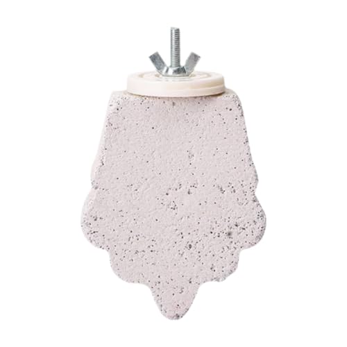 Qianly Sitzstange für Vögel Kletterspielzeug Schleifstein Zur Krallenpflege Und Schnabelwetzstein für Den Käfig Langlebiges Zubehör Aus Vulkangestein für Ei, 9x7.5cm von Qianly