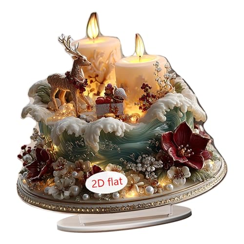 Qianly Weihnachtszeichen 2D Acryl Ornament Sammlerstück Kunstobjekt mit Basis Stabile Platzierung für Heimdekoration Schlafzimmer Büro Tisch, 19.7 cm Breite Qianly Weihnachtszeichen 2D Acryl Ornament Sammlerstück Kunstobjekt mit Basis Stabile Platzierung für Heimdekoration Schlafzimmer Büro Tisch, 19.7 cm Breite von Qianly