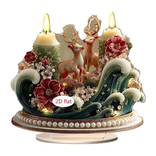 Qianly Weihnachtszeichen 2D Acryl Ornament Sammlerstück Kunstobjekt mit Basis Stabile Platzierung für Heimdekoration Schlafzimmer Büro Tisch, 21 cm Breite Qianly Weihnachtszeichen 2D Acryl Ornament Sammlerstück Kunstobjekt mit Basis Stabile Platzierung für Heimdekoration Schlafzimmer Büro Tisch, 21 cm Breite von Qianly