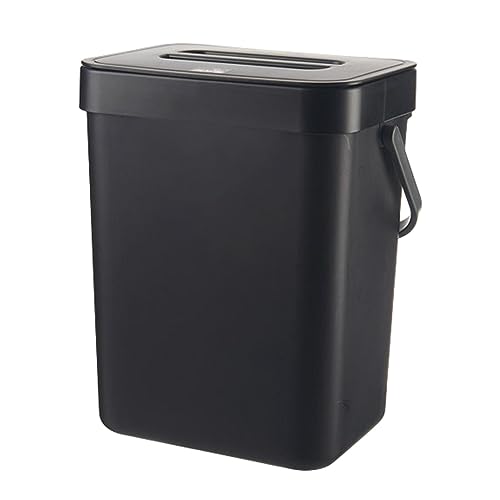 Qianly Wohnmobil Mülleimer für Die Küche, Kleiner Mülleimer unter Der Spüle mit Deckel, Hängender Mülleimer für Küchenschrank, Tür, Schrank, für Zuhause, Bür, Schwarz 12L von Qianly