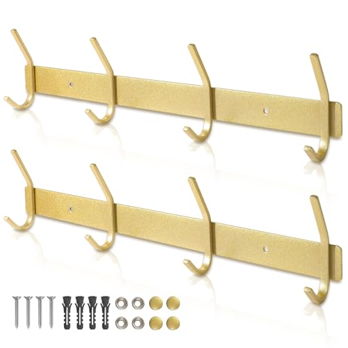 Qiannhee 2x Hakenleiste Kleiderhaken Golden Garderobenleiste Rostfrei 43CM bis 40KG Schwerlast Kleiderhakenleiste Edelstahl Garderobenhaken Kinder mit 4 Haken Wandgarderob für Jacken Badezimmer Küche Qiannhee 2x Hakenleiste Kleiderhaken Golden Garderobenleiste Rostfrei 43CM bis 40KG Schwerlast Kleiderhakenleiste Edelstahl Garderobenhaken Kinder mit 4 Haken Wandgarderob für Jacken Badezimmer Küche von Qiannhee