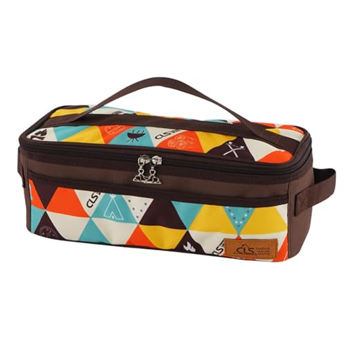 Qiantull Outdoor Bestecktasche Leer Camping Besteck Aufbewahrungstasche Tragbar Essstäbchen Löffel Geschirr Organizer Tasche Picknick Besteckbeutel mit Tragegriff Outdoor Kochgeschirr Tasche Bunt von Qiantull