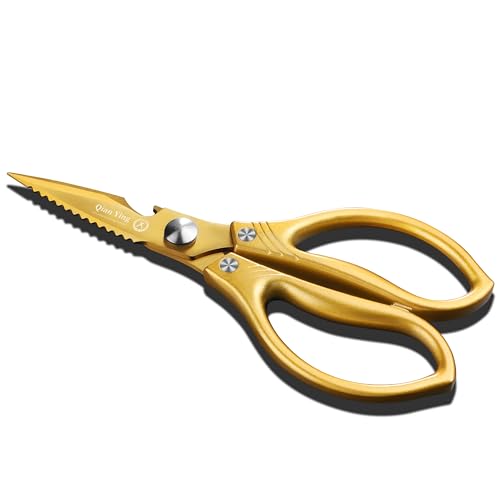 Küchenschere Haushalt Scharfe Schere Gold: Titanbeschichtung Haushaltsschere Edelstahl Allzweckschere Schere Küche Küchenschere Haushalt Scharfe Schere Gold: Titanbeschichtung Haushaltsschere Edelstahl Allzweckschere Schere Küche von Qianying
