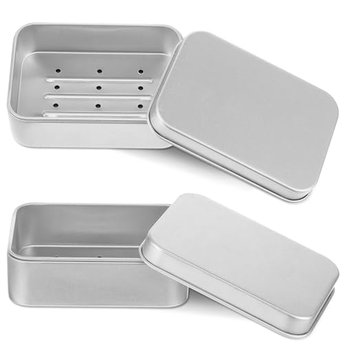 2 Stück Seifendose aus Aluminium Wasserdicht Seifenschalen mit Abtropfgitter Seifenbox Reise Seifensäckchen Rasierseife Box Klein Metalldose Seifenbox für Seifenbehälter zu Hause oder auf Reisen 2 Stück Seifendose aus Aluminium Wasserdicht Seifenschalen mit Abtropfgitter Seifenbox Reise Seifensäckchen Rasierseife Box Klein Metalldose Seifenbox für Seifenbehälter zu Hause oder auf Reisen von Qianyu