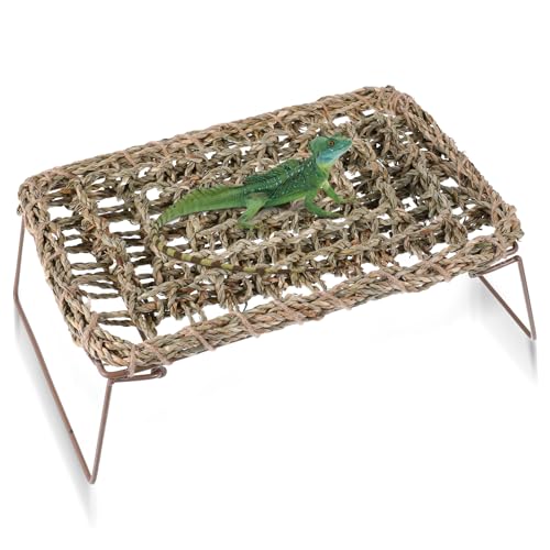 Bartagamen-Hängematte für Reptilien-Tank, Zubehör, große Reptilienliege, Eidechse, Kletter-Hängematte, 29,3 x 19,3 cm, Dekoration, Sonnenplattform, Metallbeine, Bett, Lebensraum für Leopard, Gecko Bartagamen-Hängematte für Reptilien-Tank, Zubehör, große Reptilienliege, Eidechse, Kletter-Hängematte, 29,3 x 19,3 cm, Dekoration, Sonnenplattform, Metallbeine, Bett, Lebensraum für Leopard, Gecko von Qianyu