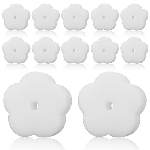 Qianyu 12 Stück Öl Absorbierender Schwamm, Pool Ölabsorber Schaumschwamm Saugfähig Ölabsorbierender Schwamm Aufsaugen von Wannenschwämmen Filterschwamm für Schwimmbäder Spa Küche (Blumen) von Qianyu