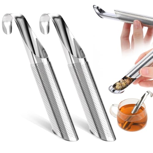Qianyu 2 Stück Teesiebe Tee-Ei aus Edelstahl mit Langem Griff Netzsieb mit Haken zum Aufhängen Tee-Diffusor für Losen Tee, Kaffee, Gewürze, Würzmittel Qianyu 2 Stück Teesiebe Tee-Ei aus Edelstahl mit Langem Griff Netzsieb mit Haken zum Aufhängen Tee-Diffusor für Losen Tee, Kaffee, Gewürze, Würzmittel von Qianyu