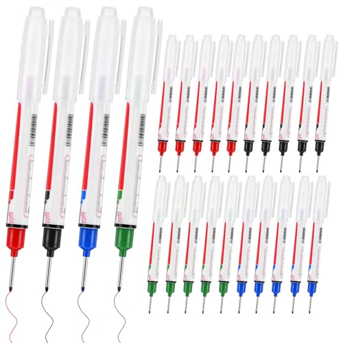 Qianyu 24 Stück Mehrzweck-Tieflochmarker mit langem Kopf Anreißer für tiefe Bohrlöcher wasserdicht mechanische Zimmerei bunter Markierstift für Bau Badezimmer Holzbearbeitung Hardware Dekorati Qianyu 24 Stück Mehrzweck-Tieflochmarker mit langem Kopf Anreißer für tiefe Bohrlöcher wasserdicht mechanische Zimmerei bunter Markierstift für Bau Badezimmer Holzbearbeitung Hardware Dekorati von Qianyu