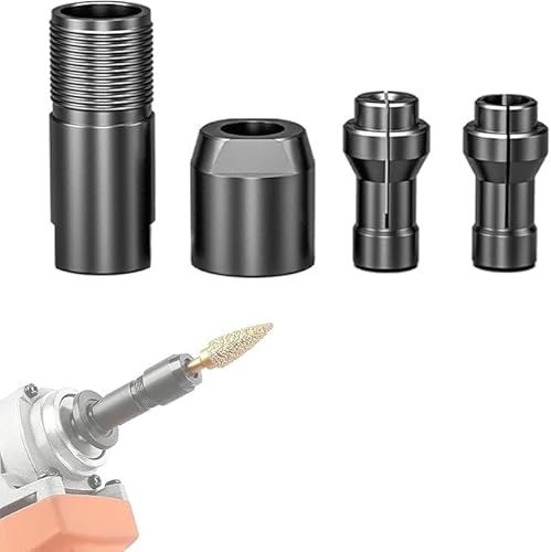 Winkelschleifer-Umwandlungszubehör-Set, M10-Gewindeadapter für 100er-Schleifer, Winkelschleifer auf Geradschleifer-Adapter mit 3 mm 6 mm Bohrfutter zum Schneiden (1 Set) von Qianzc