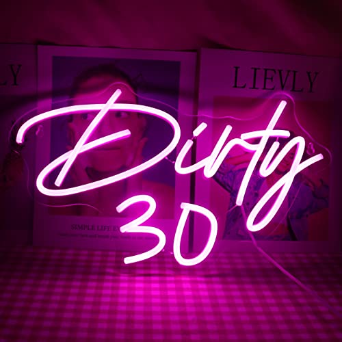 Led "Dirty 30" Rosa Neon Zeichen Buchstaben Neon Lichter für Mädchen Zimmer Home Art Wand Dekor 30th Geburtstag Party Fenster Wohnzimmer Dekor Geburtstag Geschenk(Rosa) von QiaoFei