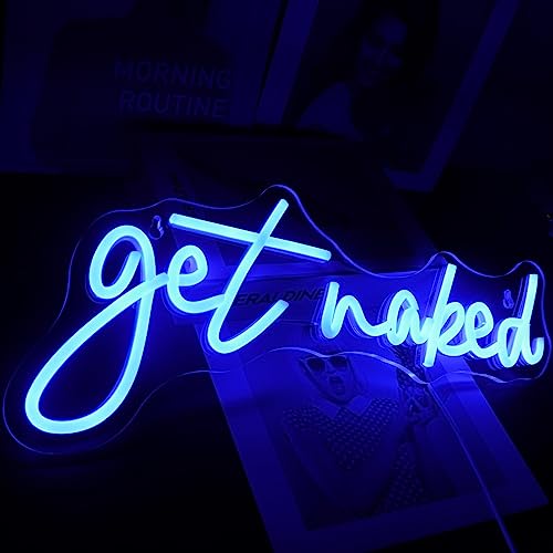 Led "Get Naked" Neon Zeichen Buchstaben USB Powered Neon Lichter für Raum Home Bar Kunst Wand Dekor Party Fenster Wohnzimmer Dekor (blau) von QiaoFei