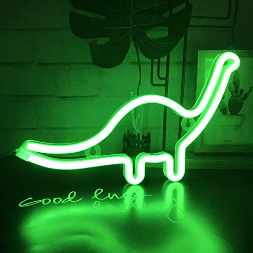 Neonlicht, LED Dinosaurier Nachtlicht Wanddekoration für Weihnachten, Geburtstagsfeier, Kinderzimmer, Wohnzimmer, Hochzeit, Party Dekoration (grün) von QiaoFei