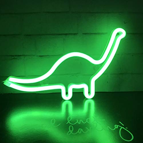 Dino Neon-Lichtschild, Dinosaurier-Dekoration, Wandkunst, Schild für Kinder, Geschenk, batteriebetrieben oder USB-betrieben, LED-Nachtlichter für Mädchen-Schlafzimmer, Heimzubehör von QiaoFei