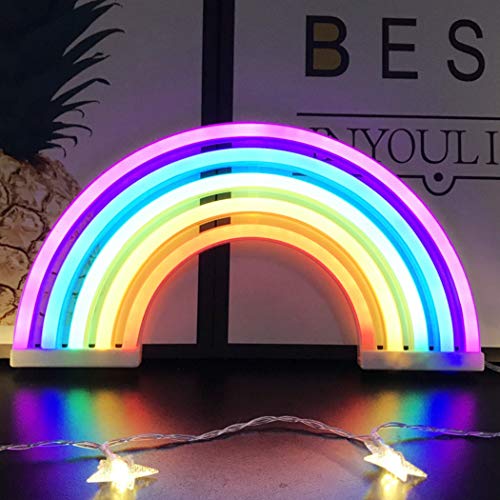 QiaoFei Regenbogen-Nachtlicht für Kinder, Geschenk, LED-Regenbogen-Neonschilder, Regenbogen-Lampe für Wanddekoration, Schlafzimmer-Dekorationen, Heim-Zubehör, Party, oder USB-betrieben von QiaoFei