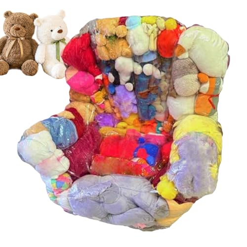 Qiaonan Durchsichtiger Stofftier Sitz Aufbewahrung | 2-in-1 Transparenter Sitzsack Spielzeug Aufbewahrung,Wasserdichter Stofftier Sitzsack Für Innenräume Wohnung Schlafzimmer Kinderzimmer Spielzimmer von Qiaonan