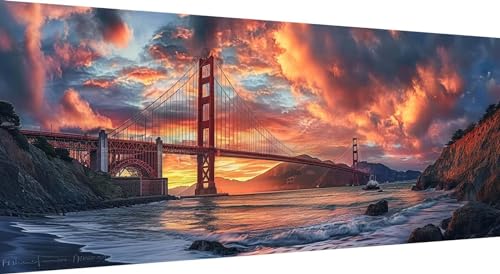 Die Architektur Diamond Art Painting Sonnenuntergang Diamond Painting Bilder Erwachsene Eckige Steine Strass Stickerei Kreuzstich Kunst Handwerk Diamant Malerei Set für Haus Wanddekoration 75x30cm von Qiaoqoo