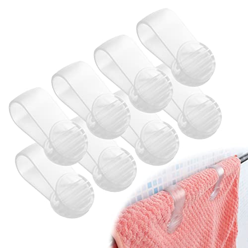 Qibesiey Handtuch-Clips, Handtuch-Clips für die Küche, 8 Clips, keine Papiertücher auf dem Boden, einfach und transparent, geeignet zum Befestigen von Handtüchern am Ofen, Geschirrspüler, Herd von Qibesiey
