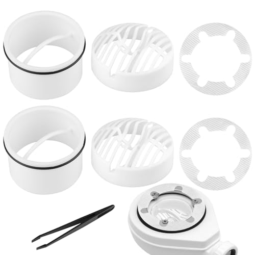 2 Stück Haarsieb + Tauchrohr für Dusche, Duschsieb Abfluss Haare 7cm mit Winkelpinzette, Duschabfluss Haarfänger, Tauchrohr Dusche zum Ersatzarmaturen für Duschabflüsse von Qichan