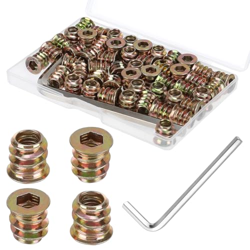 50 Stück Einschraubmutter, M5 x 10mm Gewindeeinsatz Holz mit Sechskantschlüssel, Verzinkter Kohlenstoffstahl Gewindeeinsätze Muttern, Einschraubmuttern für Holzmöbelsortiment 50 Stück Einschraubmutter, M5 x 10mm Gewindeeinsatz Holz mit Sechskantschlüssel, Verzinkter Kohlenstoffstahl Gewindeeinsätze Muttern, Einschraubmuttern für Holzmöbelsortiment von Qichan