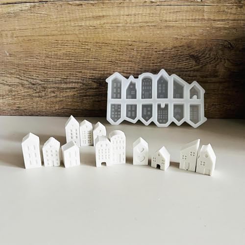 12 Stück Silikonformen Gießformen Häuser, Kleine Silikonform Haus Weihnachten Giessformen Silikon Gießformen Silikon Häuser Silikonform Haus 3D Für Weihnachten, Halloween, Ostern 12 Stück Silikonformen Gießformen Häuser, Kleine Silikonform Haus Weihnachten Giessformen Silikon Gießformen Silikon Häuser Silikonform Haus 3D Für Weihnachten, Halloween, Ostern von Qidures