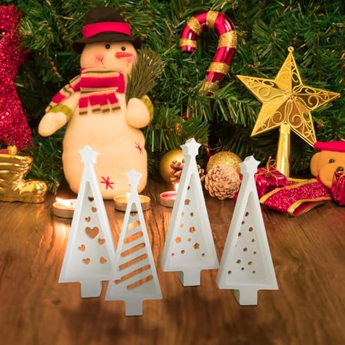 4 Stück Silikonformen Gießformen Weihnachten, Silikon Gießform Kerzenform Weihnachten Gießformen Silikon Für Weihnachtsbaum Teelichthalter Kerzenformen Silikonform Tannenbaum Gips von Qidures
