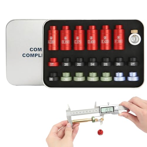 Bullet Comparator Kitm, Bullet Komparator Kit, Headspace Gauge Kit Mit 14 Einsätzen Und 6 Buchsen, Headspace Komparator Kit, Headspace Messgerät Komparator Kit Zum Nachladen Von Geschossen von Qidures