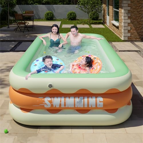 Familienpool Planschbecken, 305x180x60cm Verdickter 3 Lagiger Oberirdischer Aufblasbarer Pool, Swimming Pool Aufblasbar Groß Rechteckig Für Garten Oder Terrasse, Einfaches Set Familienpool Planschbecken, 305x180x60cm Verdickter 3 Lagiger Oberirdischer Aufblasbarer Pool, Swimming Pool Aufblasbar Groß Rechteckig Für Garten Oder Terrasse, Einfaches Set von Qidures