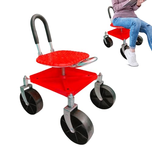 Gartenhocker Mit Rollen - 360° Drehbar Höhenverstellbar Rollsitz Für Gartenarbeit, Höhenverstellbarer Gartenhocker, Rollbarer Gartensitz Mit Ablage,Rollender Arbeitssitz Bis 150kg Für Gärtner Senioren Gartenhocker Mit Rollen - 360° Drehbar Höhenverstellbar Rollsitz Für Gartenarbeit, Höhenverstellbarer Gartenhocker, Rollbarer Gartensitz Mit Ablage,Rollender Arbeitssitz Bis 150kg Für Gärtner Senioren von Qidures