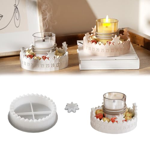Gießformen Silikon Adventskranz,Gießform Adventskalender Silikonform Adventskalender Weihnachten Gießformen Silikon Weihnachten Weihnachts SilikonformenGießformen Stern Silikonform Für Kerzen Aus Gip von Qidures