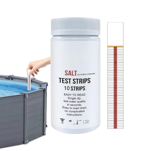 Pool Teststreifen, 10pcs Pool Salzgehalt Messen, Teststreifen Salz, Tragbare Poolwasser Teststreifen, Salzwasser Erkennungsstreifen Für Schwimmbäder Und Spas von Qidures
